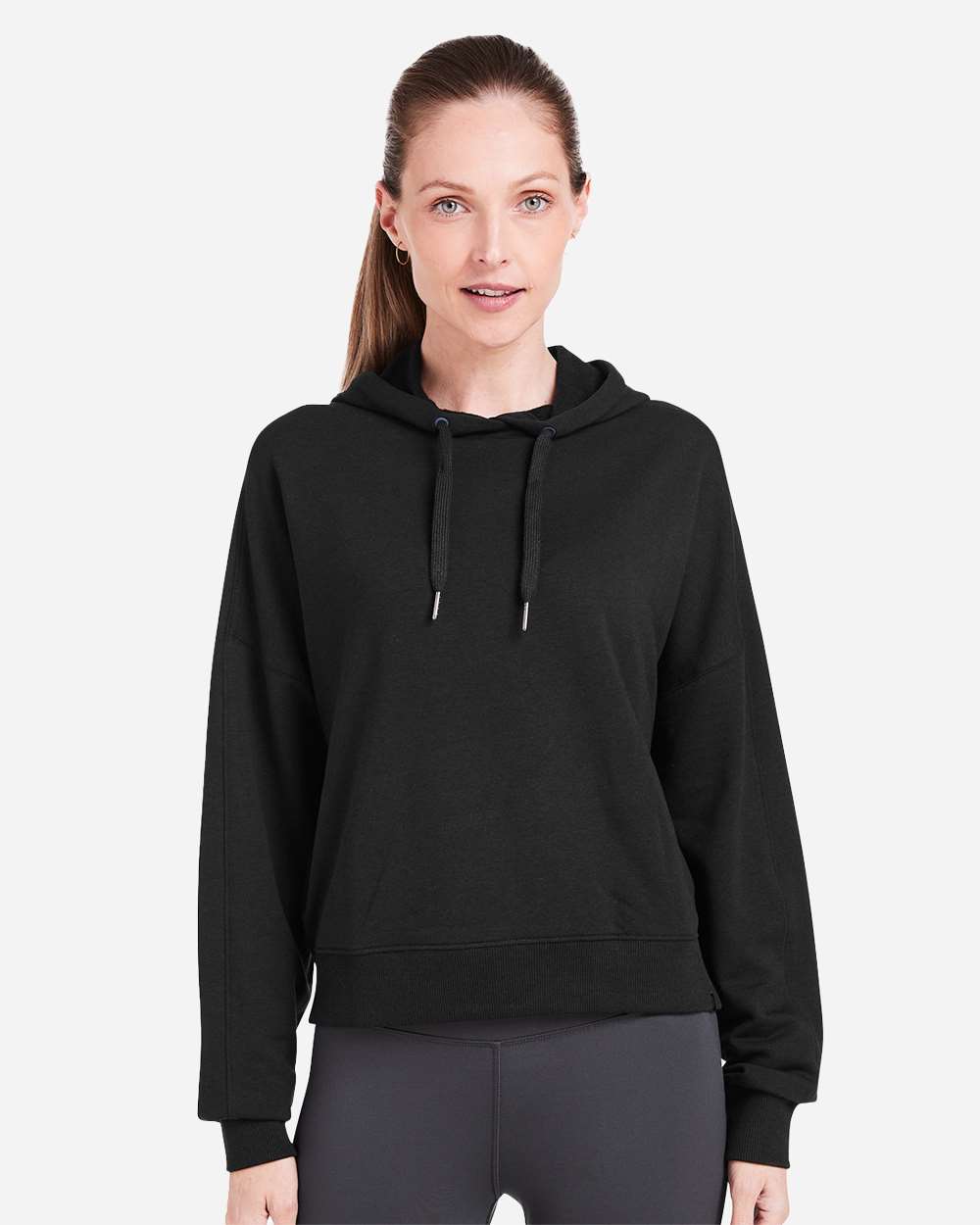 Women's Studio Hooded Fleece - OnModelFront - B663D8502 - Black