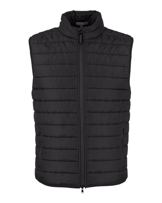 Men's Quilted Puffer Vest - Front - B657D8503 - Black