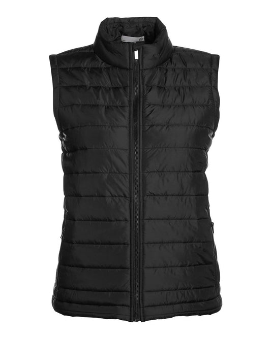 Women's Quilted Puffer Vest - Front - B662D8502 - Black