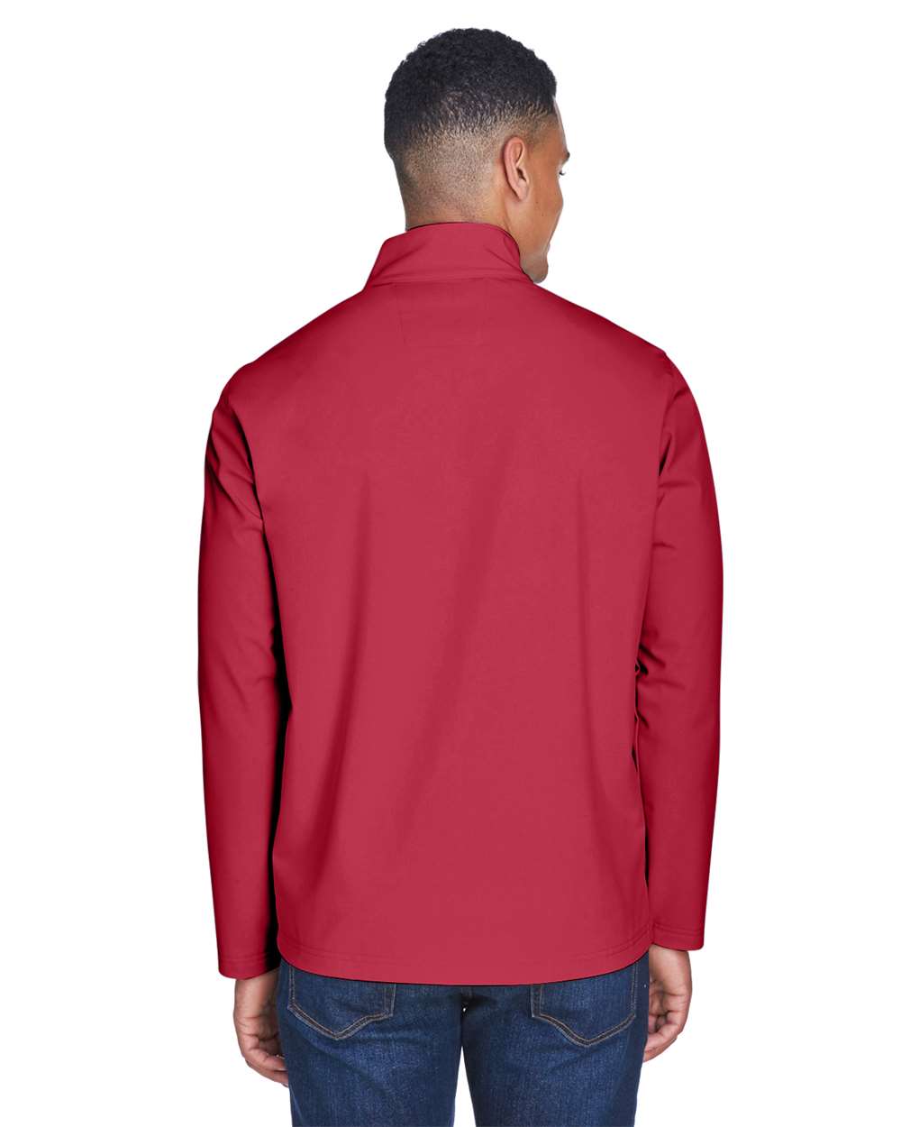 Men's Leader Soft Shell Jacket - OnModelBack - B738D9112 - Sport Scarlet Red