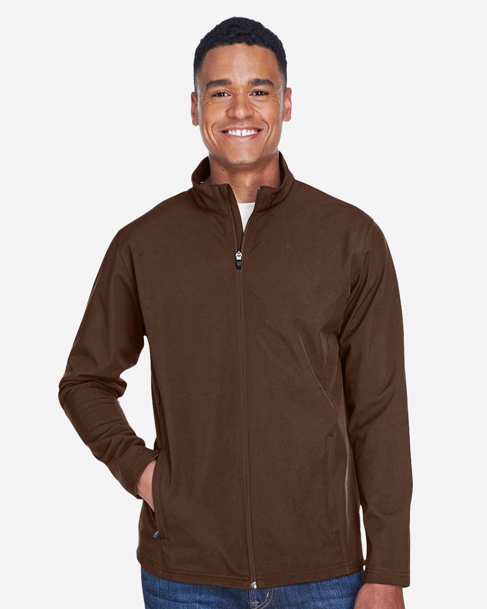 Men's Leader Soft Shell Jacket - OnModelFront - B738D9054 - Sport Dark Brown