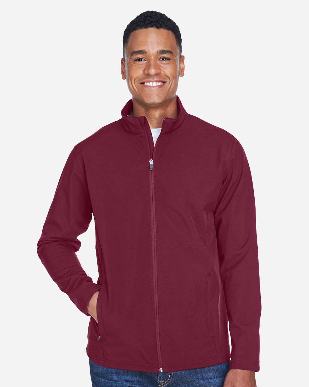 Men's Leader Soft Shell Jacket - OnModelFront - B738D9102 - Sport Maroon