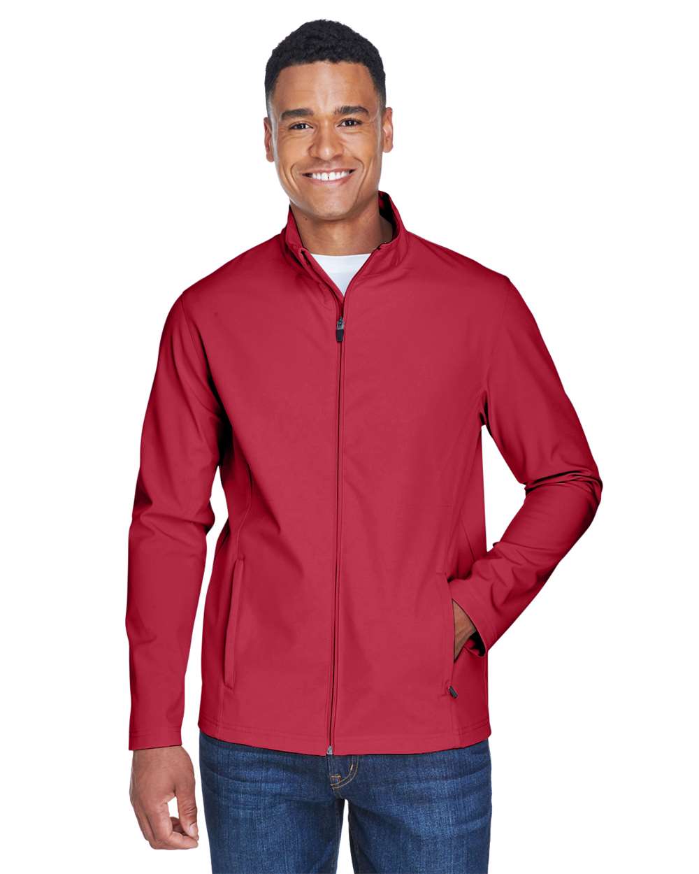 Men's Leader Soft Shell Jacket - OnModelFront - B738D9112 - Sport Scarlet Red