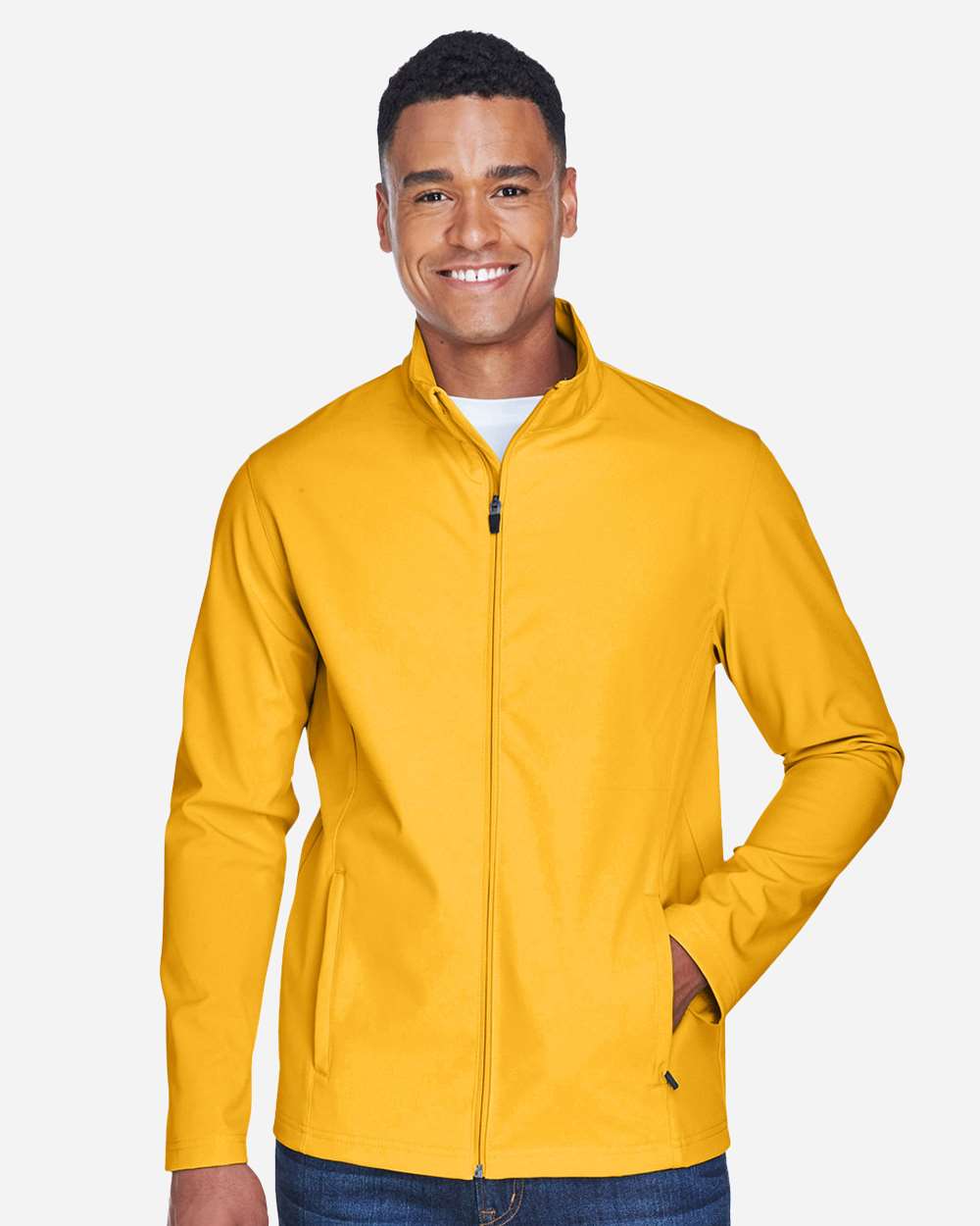 Men's Leader Soft Shell Jacket - OnModelFront - B738D9124 - Sport Athletic Gold