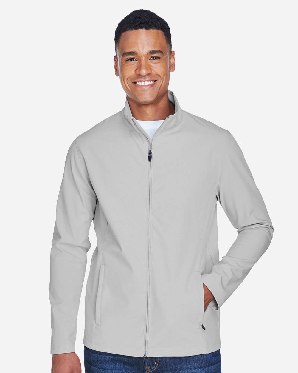 Men's Leader Soft Shell Jacket - OnModelFront - B738D9352 - Sport Silver