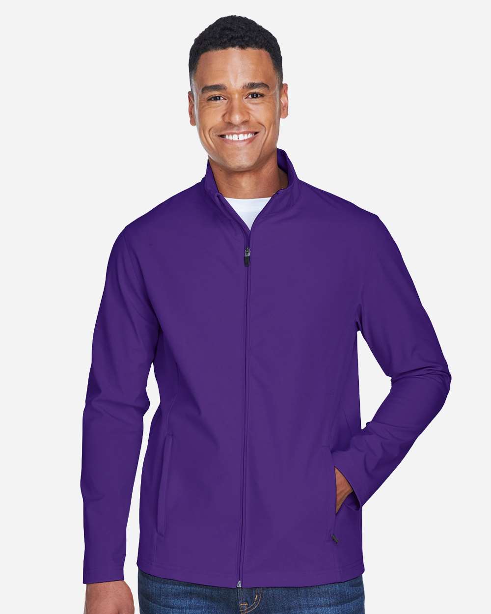 Men's Leader Soft Shell Jacket - OnModelFront - B738D9675 - Sport Purple