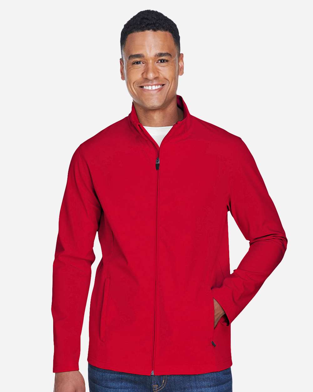 Men's Leader Soft Shell Jacket - OnModelFront - B738D9704 - Sport Red