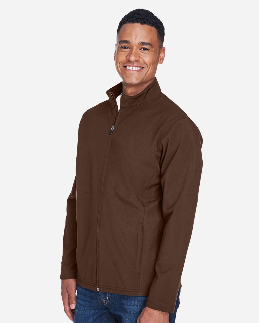Men's Leader Soft Shell Jacket - OnModelSide - B738D9054 - Sport Dark Brown
