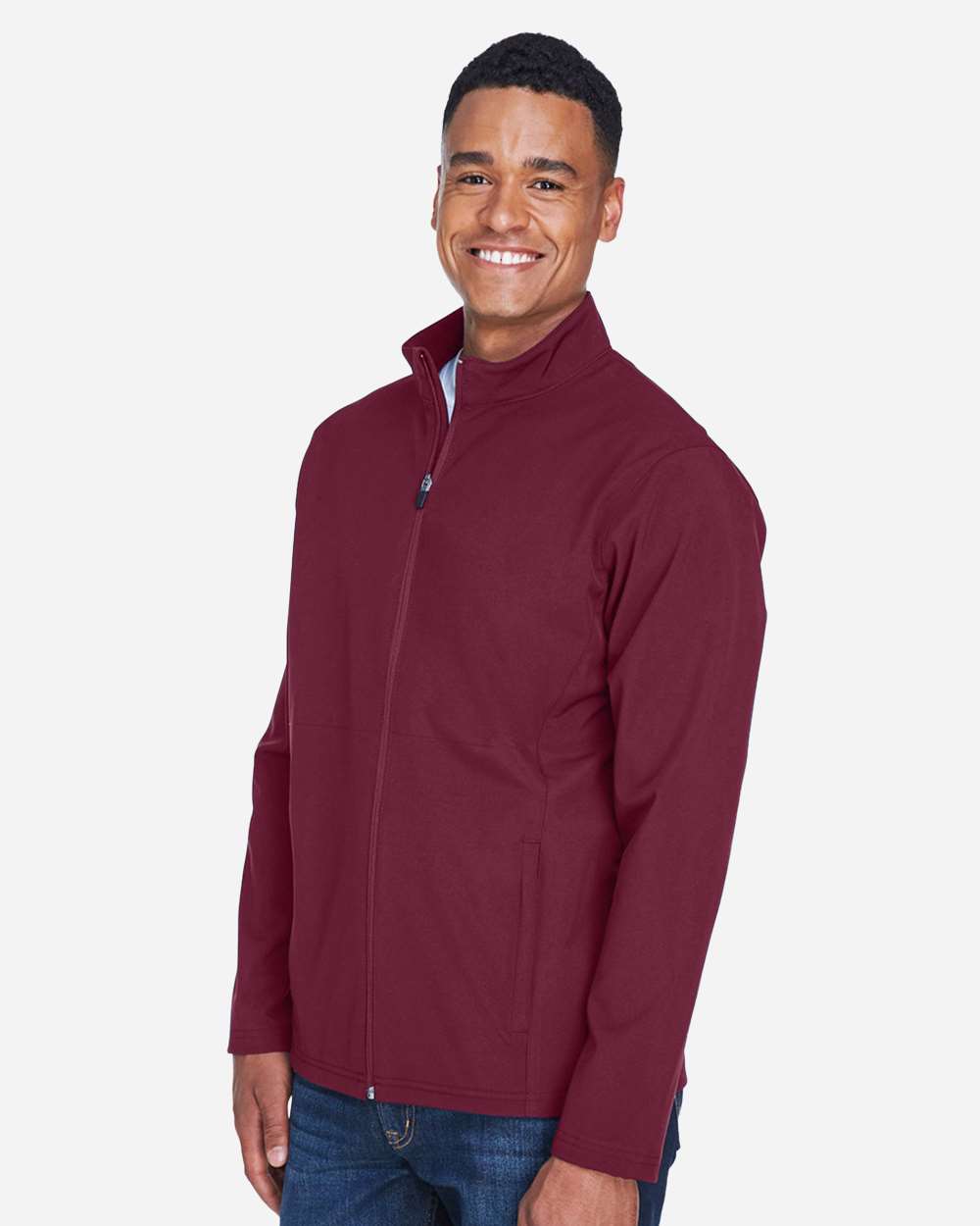 Men's Leader Soft Shell Jacket - OnModelSide - B738D9102 - Sport Maroon