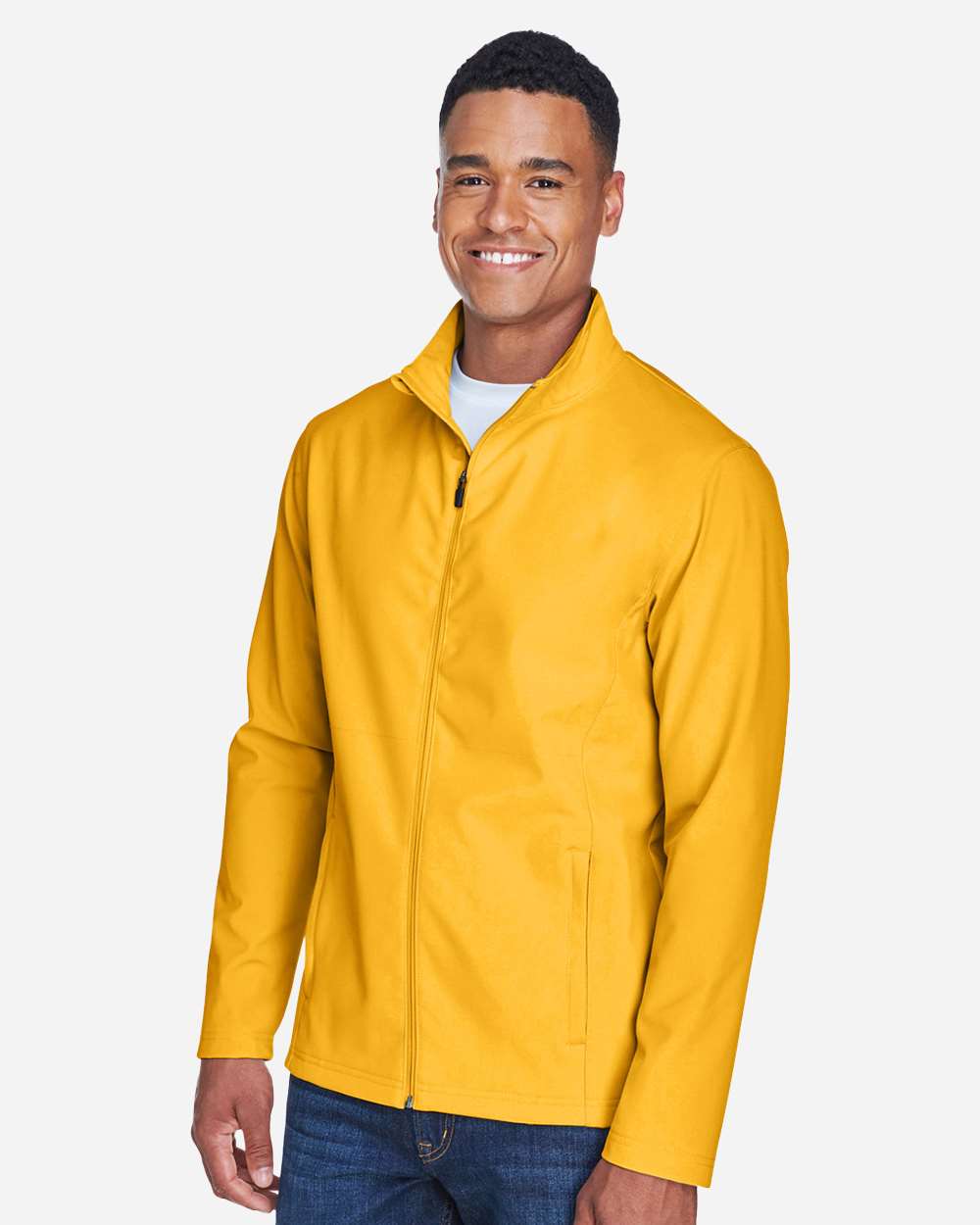 Men's Leader Soft Shell Jacket - OnModelSide - B738D9124 - Sport Athletic Gold