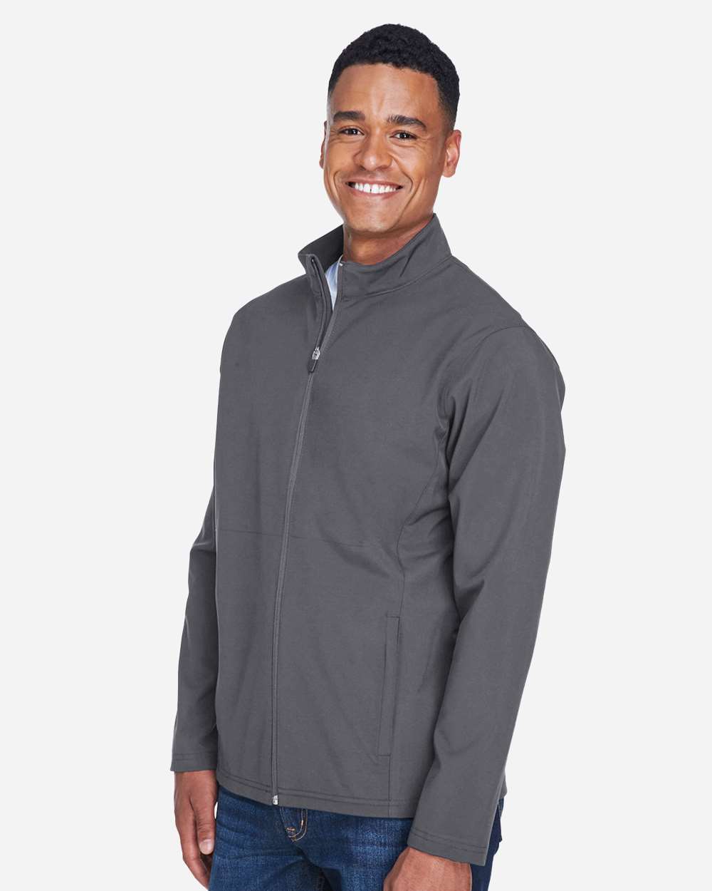Men's Leader Soft Shell Jacket - OnModelSide - B738D9132 - Sport Graphite
