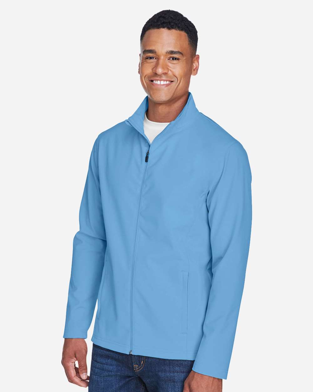 Men's Leader Soft Shell Jacket - OnModelSide - B738D9252 - Sport Light Blue