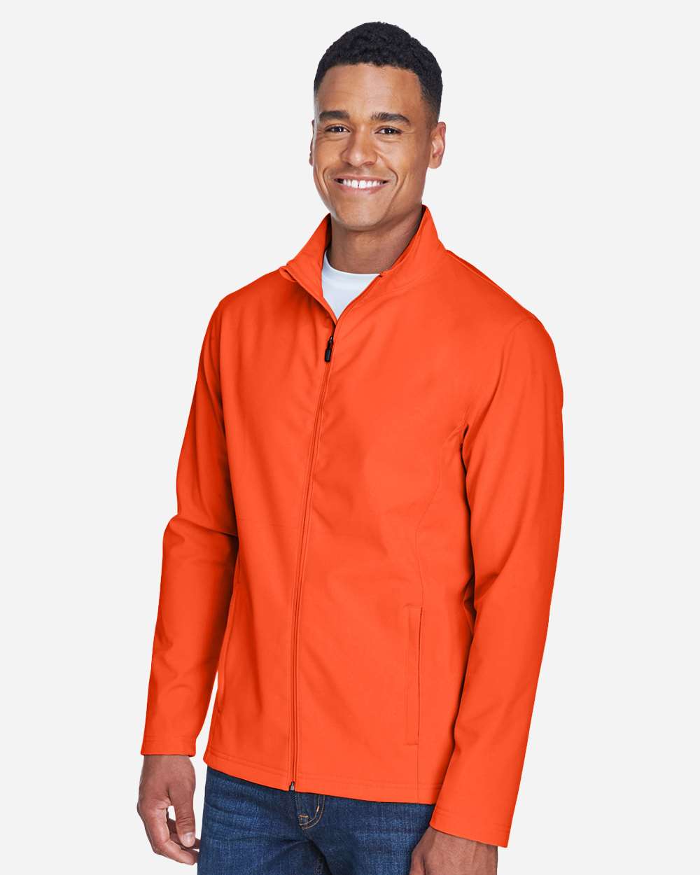 Men's Leader Soft Shell Jacket - OnModelSide - B738D9662 - Sport Orange