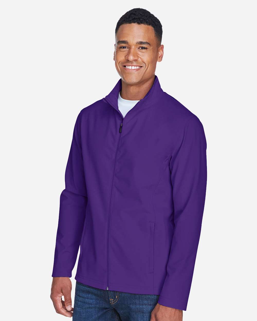 Men's Leader Soft Shell Jacket - OnModelSide - B738D9675 - Sport Purple