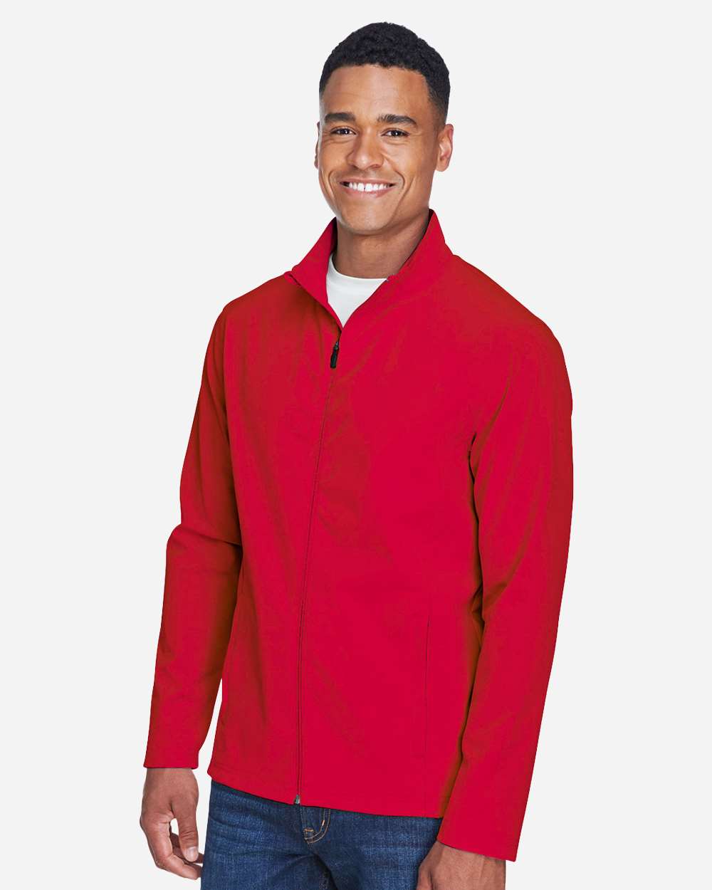 Men's Leader Soft Shell Jacket - OnModelSide - B738D9704 - Sport Red