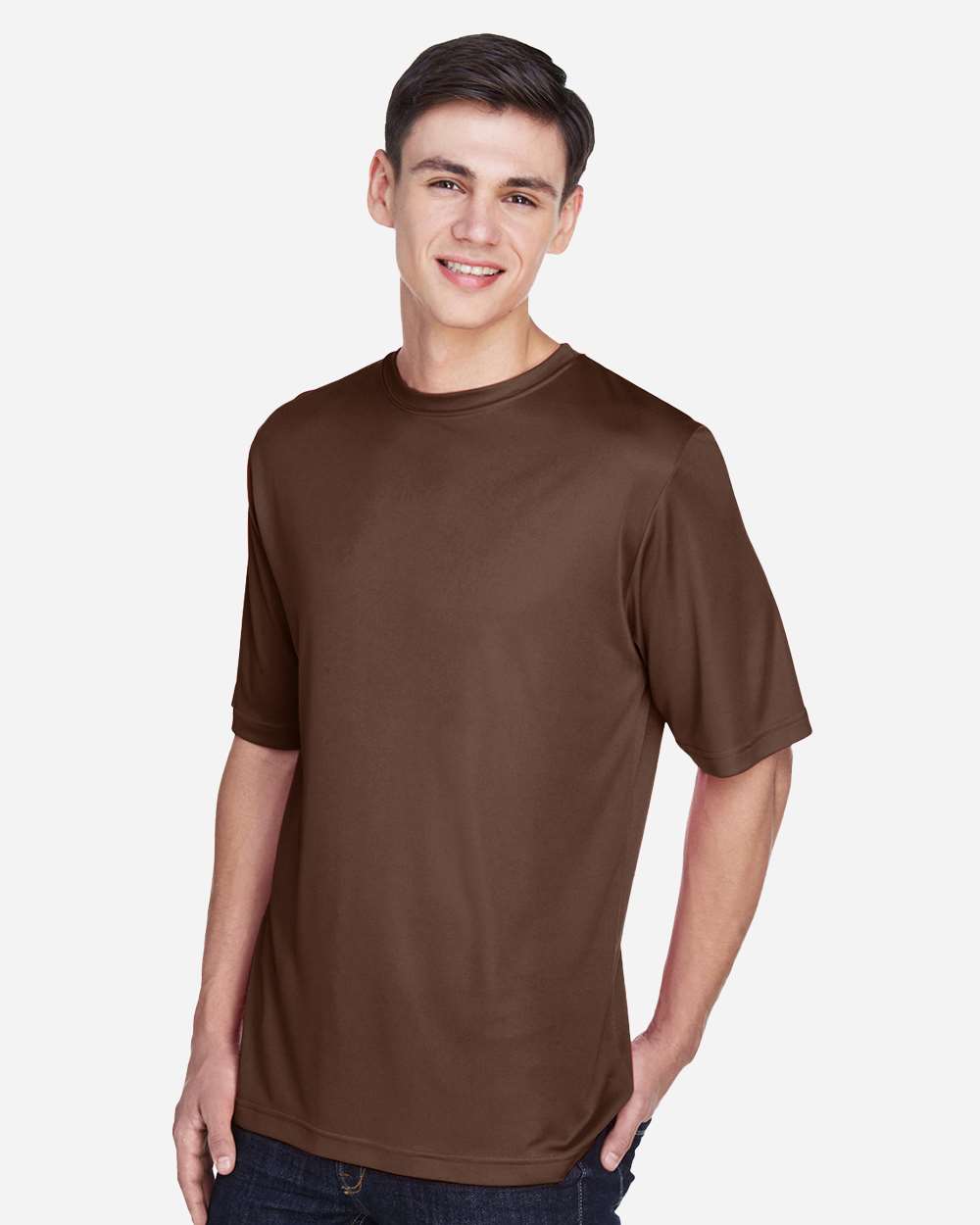 Men's Zone Performance T-Shirt - OnModelSide - B671D9052 - Sport Dark Brown