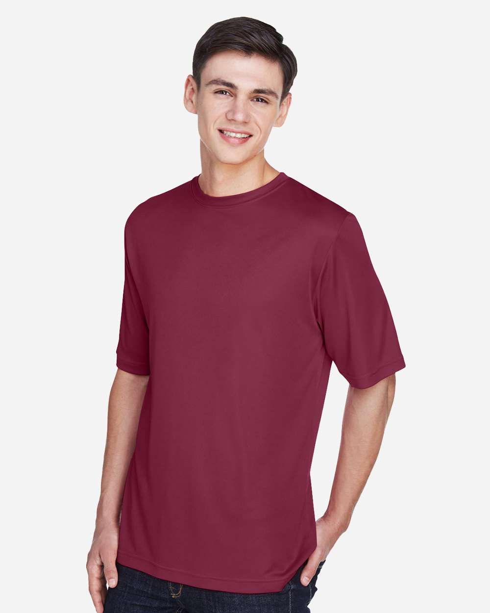 Men's Zone Performance T-Shirt - OnModelSide - B671D9102 - Sport Maroon