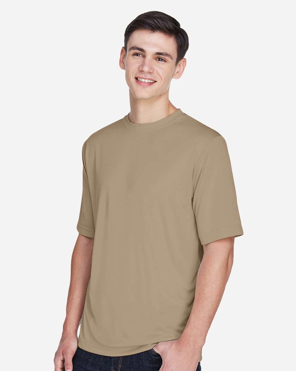 Men's Zone Performance T-Shirt - OnModelSide - B671D9112 - Desert Khaki