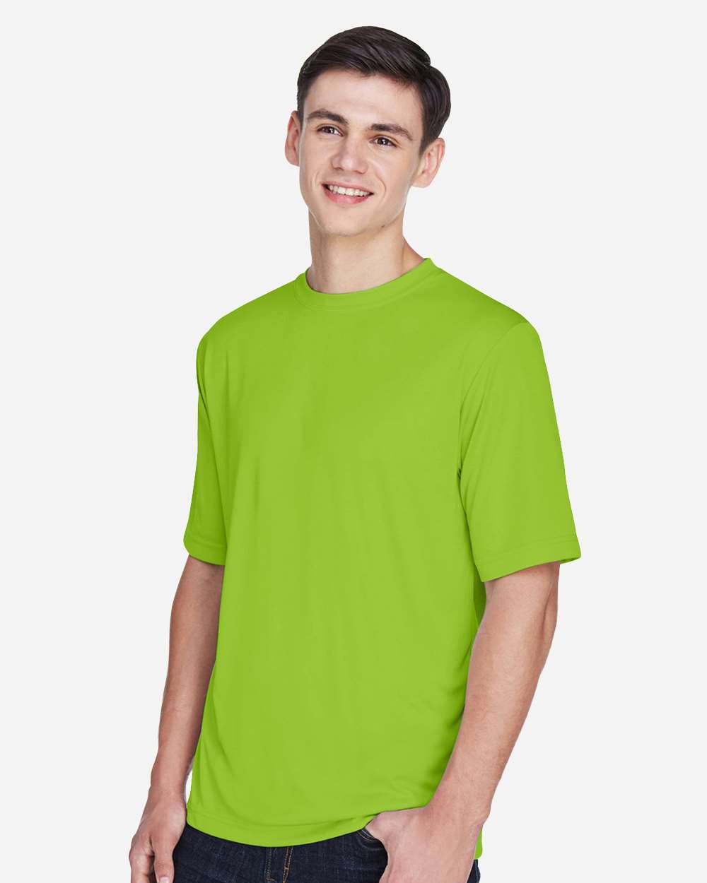 Men's Zone Performance T-Shirt - OnModelSide - B671D9162 - Acid Green