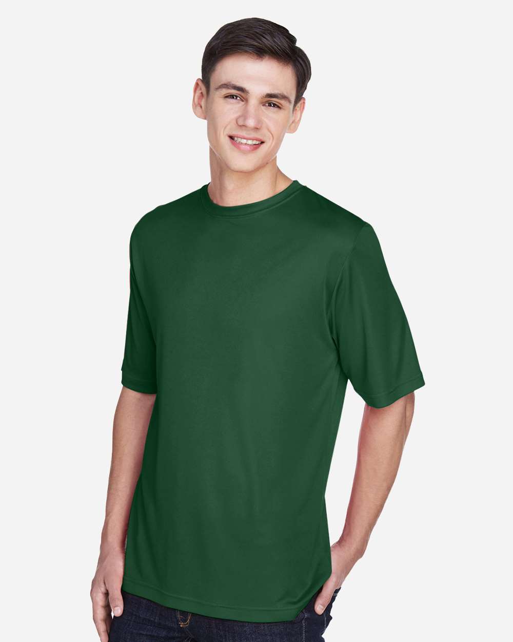 Men's Zone Performance T-Shirt - OnModelSide - B671D9192 - Sport Dark Green