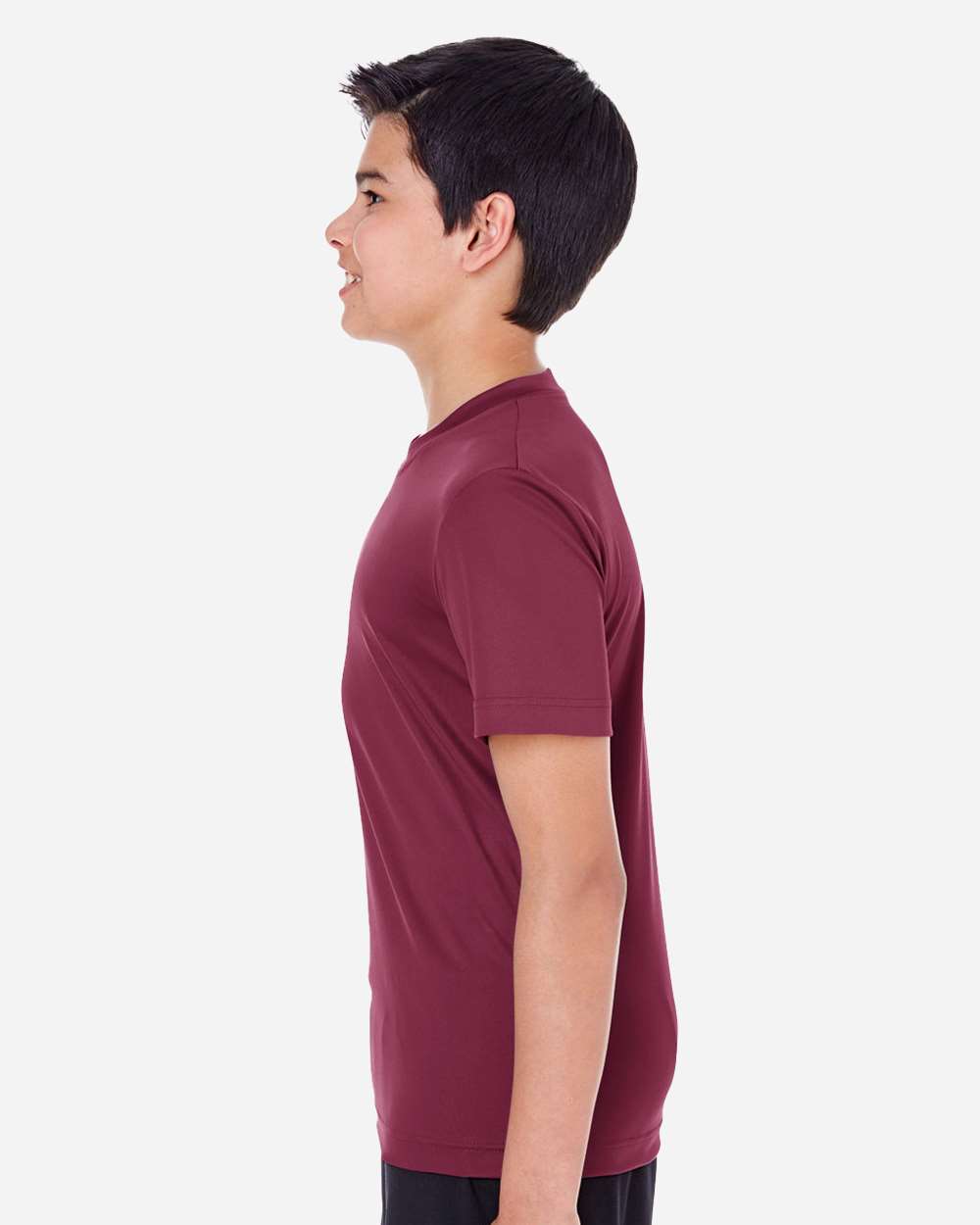 Youth Zone Performance T-Shirt - OnModelSide - B683D9102 - Sport Maroon