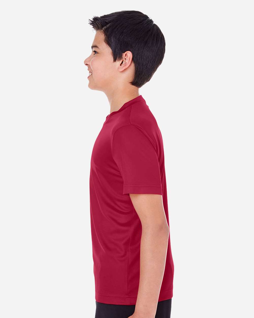 Youth Zone Performance T-Shirt - OnModelSide - B683D9142 - Sport Scarlet Red