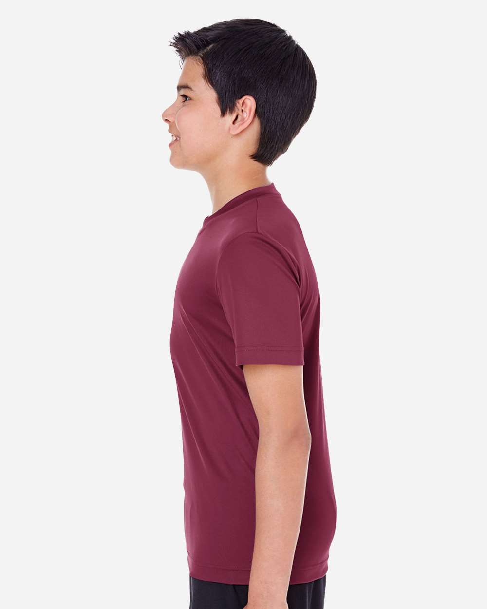 Youth Zone Performance T-Shirt - OnModelSide - B683D9532 - Sport Dark Maroon
