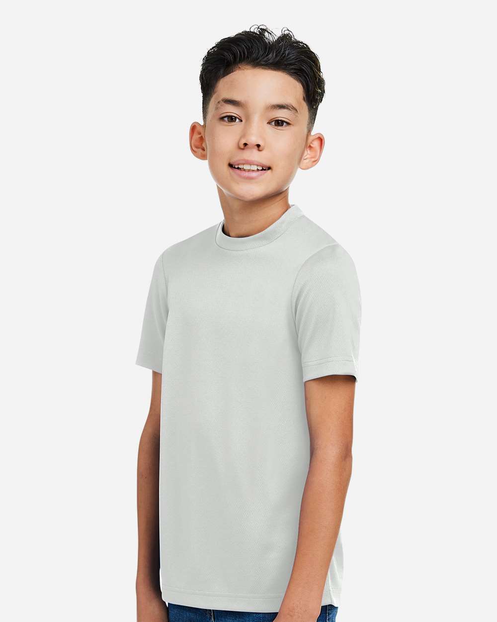 Youth Zone Performance Mesh T-Shirt - OnModelSide - B688D9352 - Sport Silver