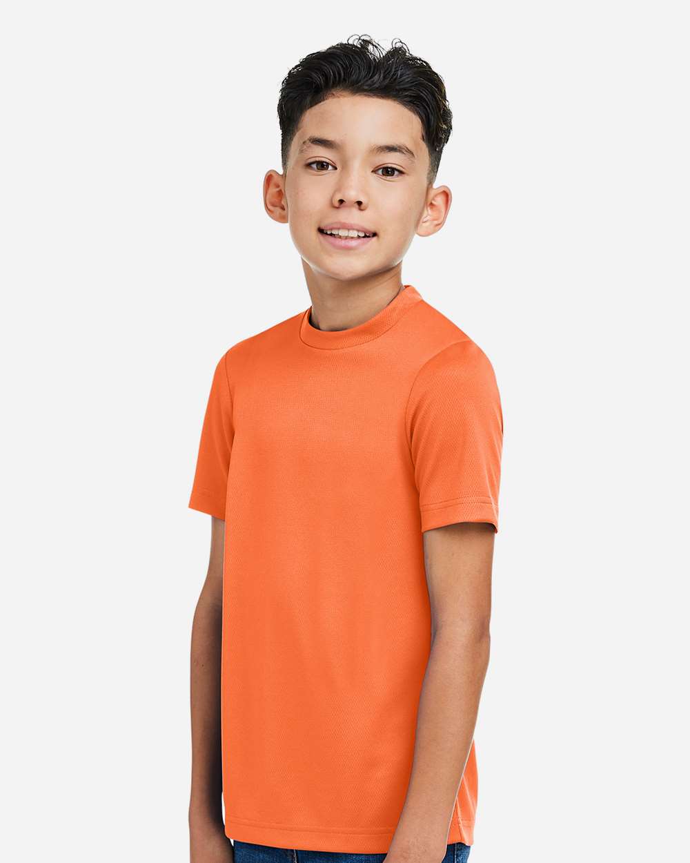 Youth Zone Performance Mesh T-Shirt - OnModelSide - B688D9662 - Sport Orange