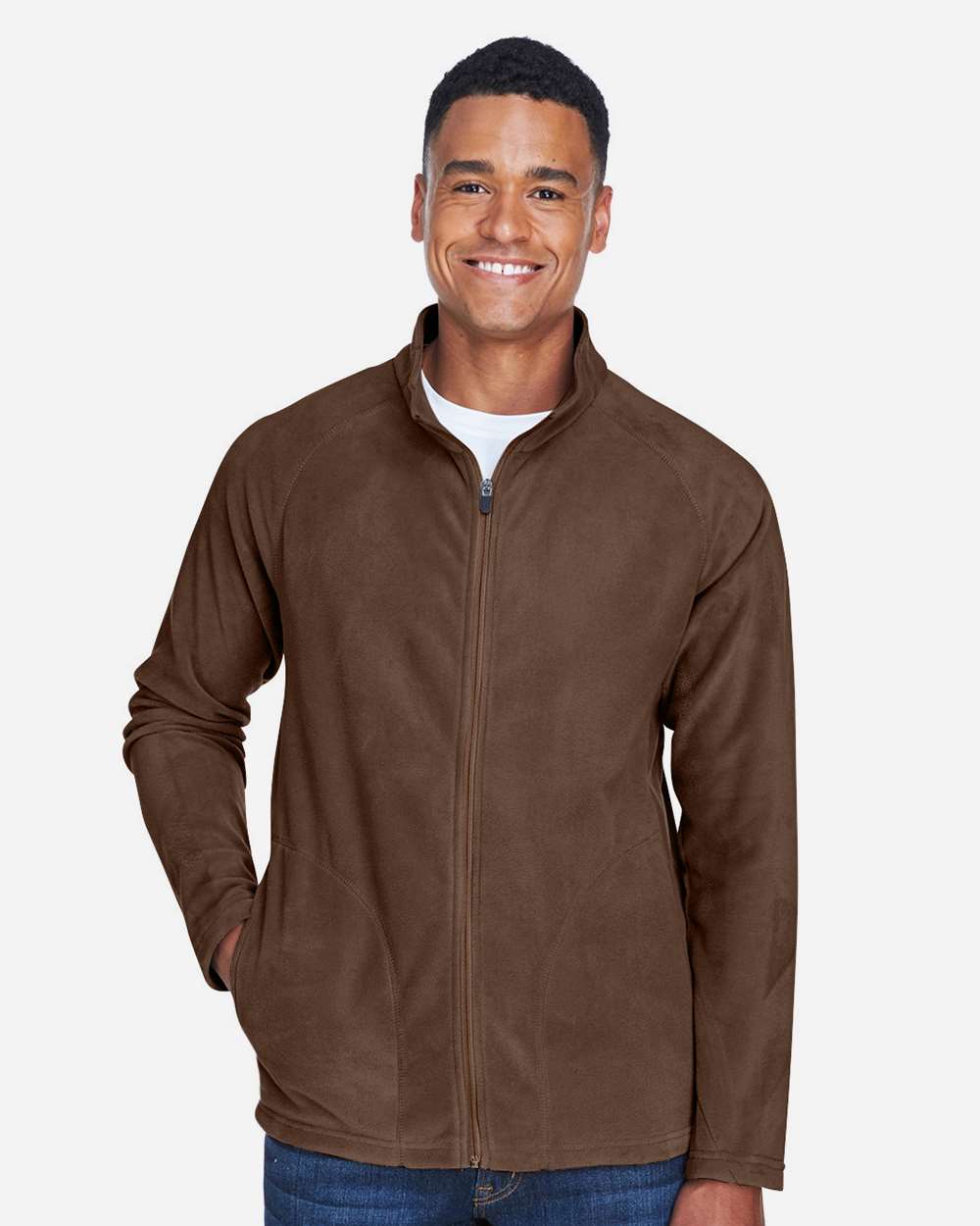 Men's Campus Microfleece Jacket - OnModelFront - B751D9052 - Sport Dark Brown