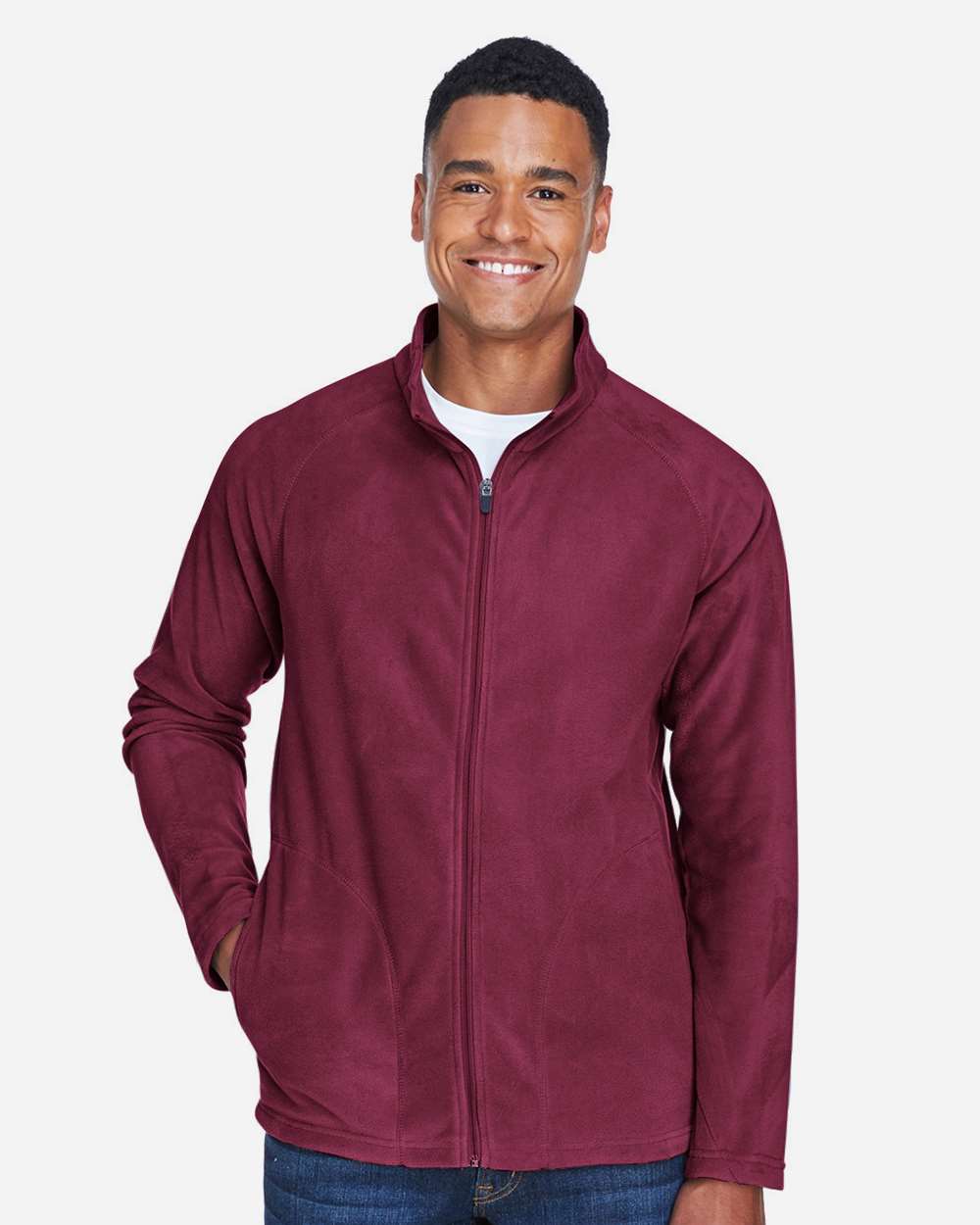 Men's Campus Microfleece Jacket - OnModelFront - B751D9533 - Sport Maroon