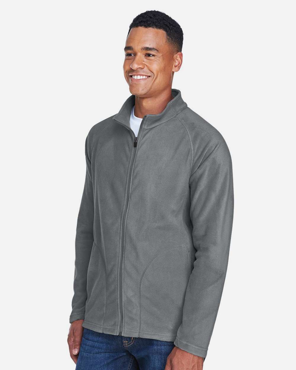 Men's Campus Microfleece Jacket - OnModelSide - B751D9132 - Sport Graphite