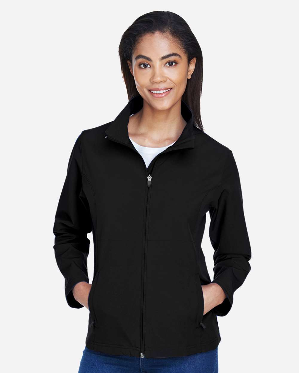 Women's Leader Soft Shell Jacket - OnModelFront - B743D9502 - Black