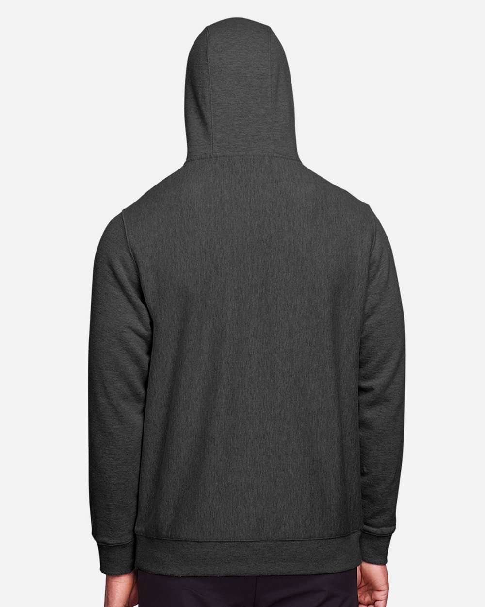 Unisex Zone HydroSport™ Heavyweight Hooded Sweatshirt - OnModelBack - B759D9027 - Dark Grey Heather
