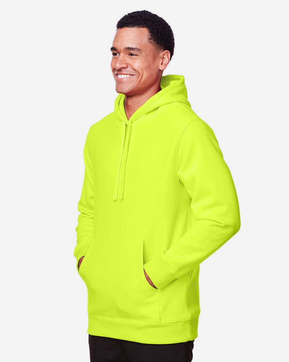 Unisex Zone HydroSport™ Heavyweight Hooded Sweatshirt - OnModelSide - B759D9174 - Safety Yellow