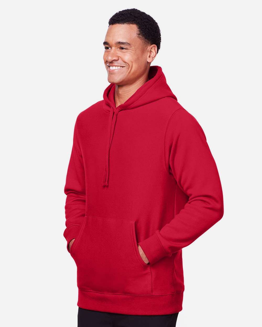 Unisex Zone HydroSport™ Heavyweight Hooded Sweatshirt - OnModelSide - B759D9704 - Sport Red