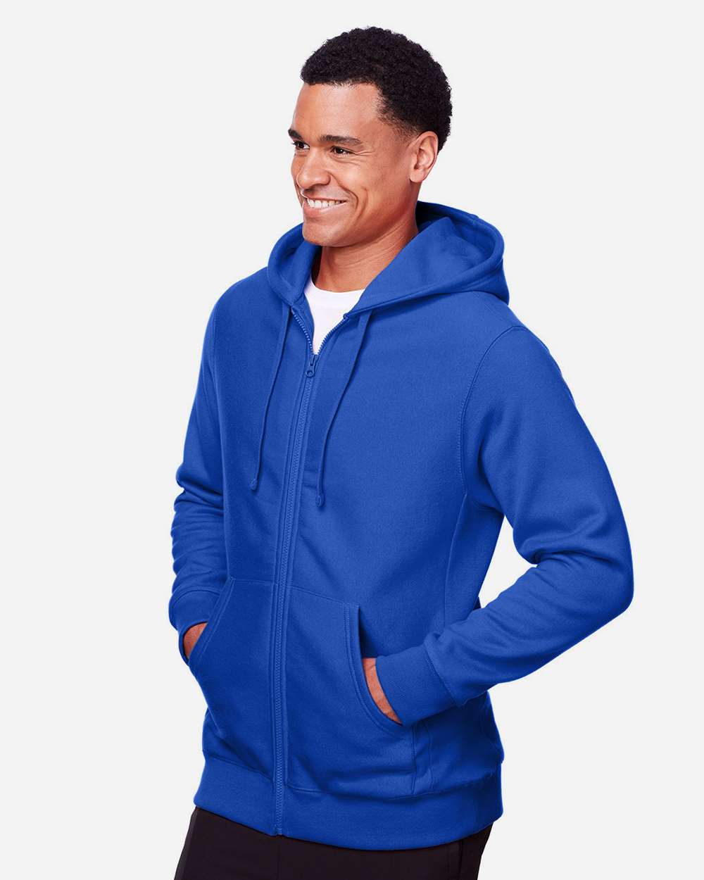 Unisex Zone HydroSport™ Heavyweight Full-Zip Hooded Sweatshirt - OnModelSide - B758D9752 - Sport Royal