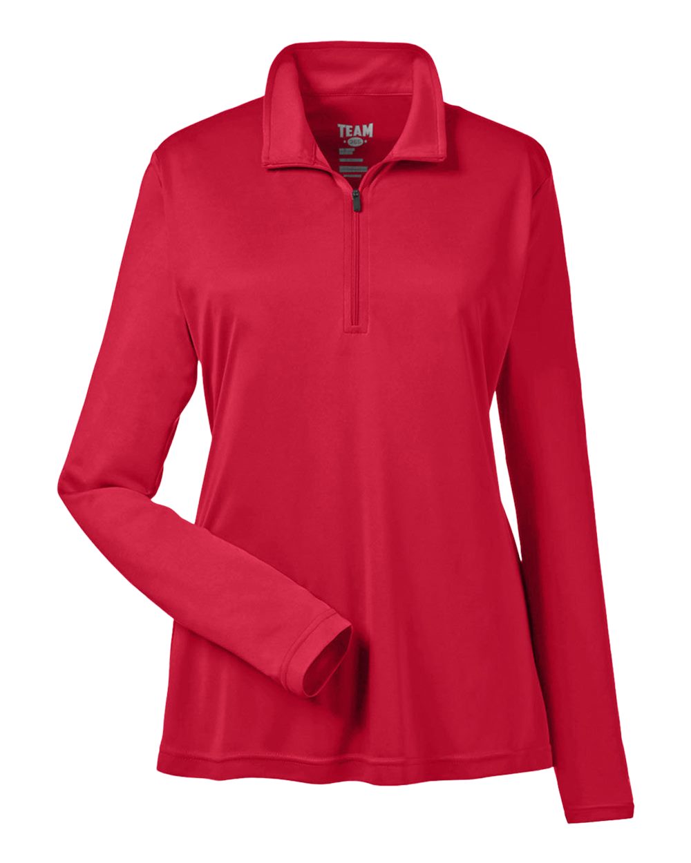 Women's Zone Performance Quarter-Zip Pullover - Front - B704D9702 - Sport Red