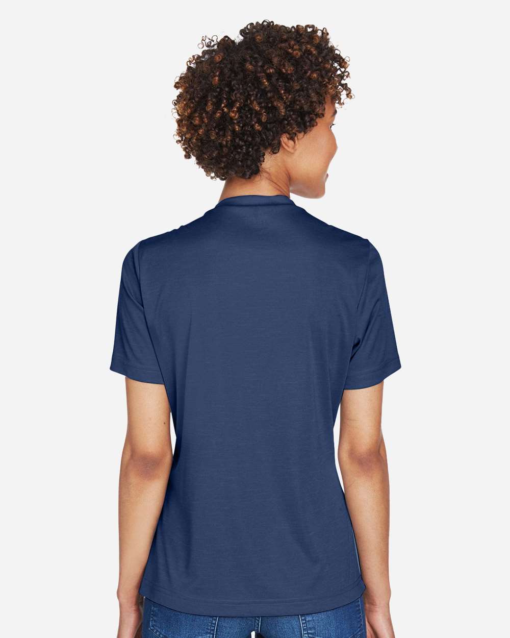 Women's Sonic Heather Performance T-Shirt - OnModelBack - B673D9652 - Sport Dark Navy Heather