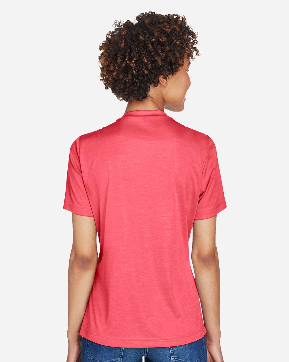 Women's Sonic Heather Performance T-Shirt - OnModelBack - B673D9702 - Sport Red Heather