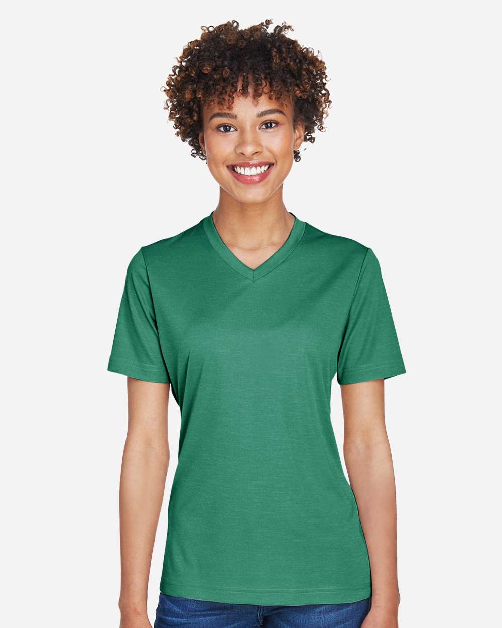Women's Sonic Heather Performance T-Shirt - OnModelFront - B673D9542 - Sport Forest Heather