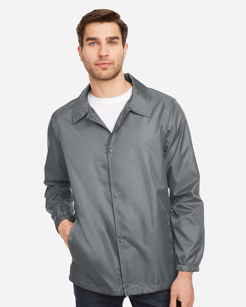 Unisex Zone Protect Coaches Jacket - OnModelFront - B732D9133 - Sport Graphite