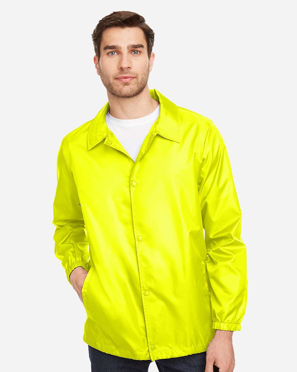 Unisex Zone Protect Coaches Jacket - OnModelFront - B732D9172 - Safety Yellow