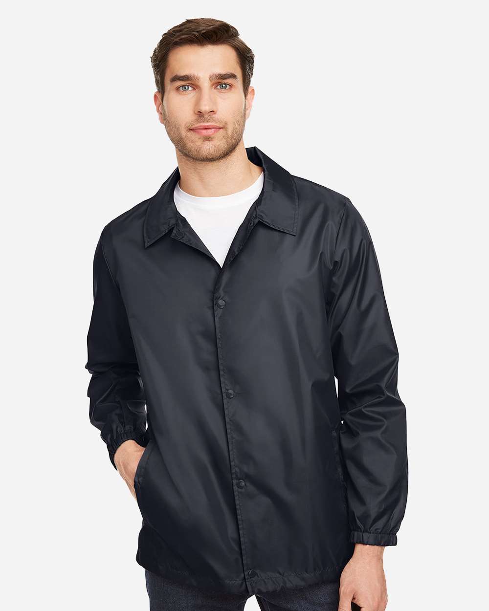 Unisex Zone Protect Coaches Jacket - OnModelFront - B732D9502 - Black