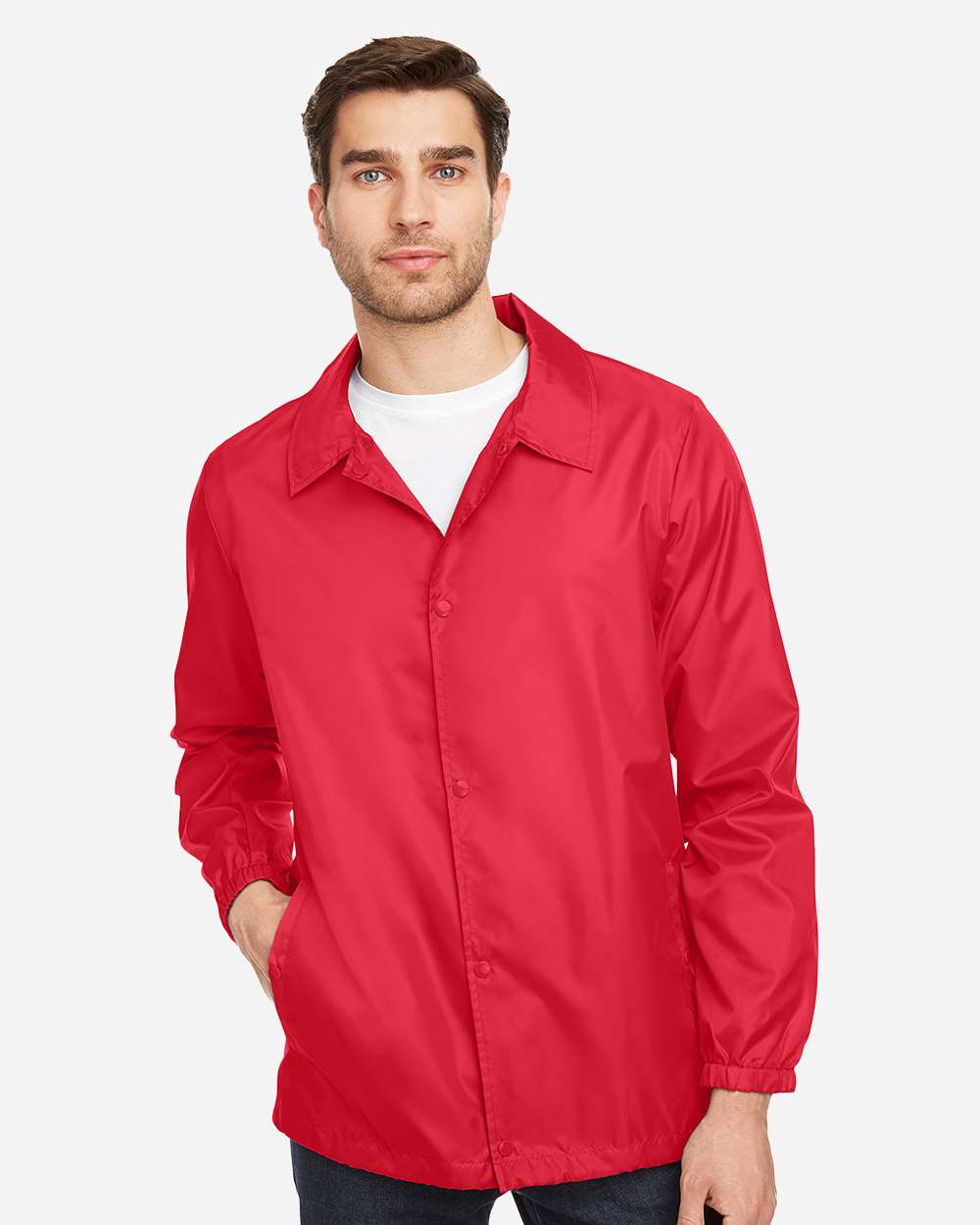Unisex Zone Protect Coaches Jacket - OnModelFront - B732D9703 - Sport Red