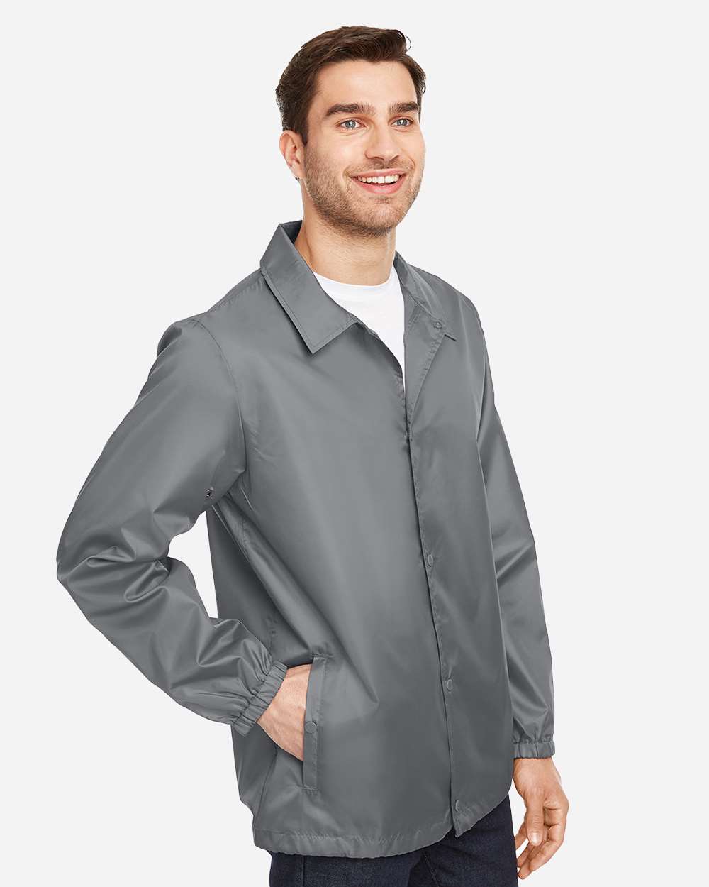 Unisex Zone Protect Coaches Jacket - OnModelSide - B732D9133 - Sport Graphite