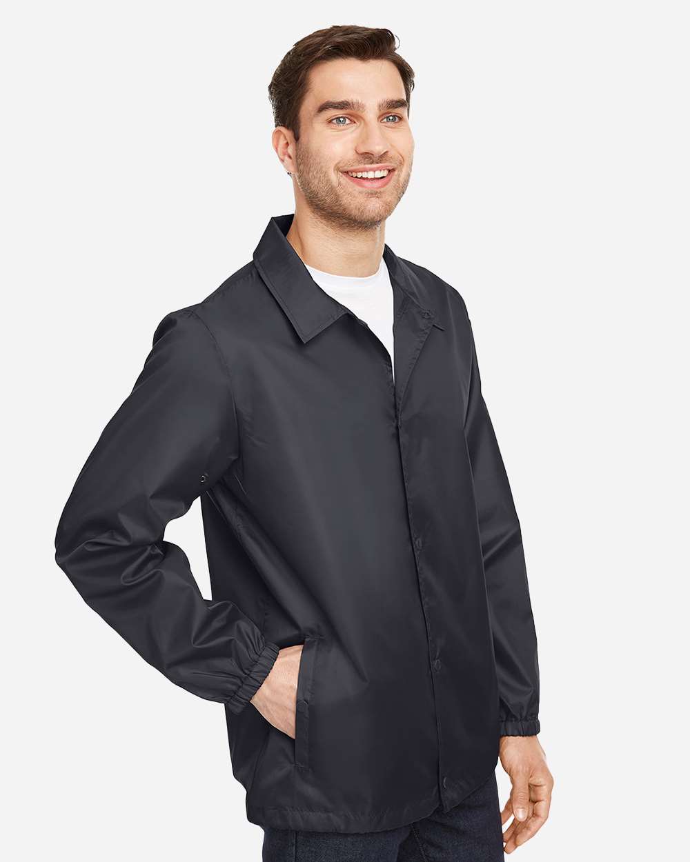 Unisex Zone Protect Coaches Jacket - OnModelSide - B732D9502 - Black