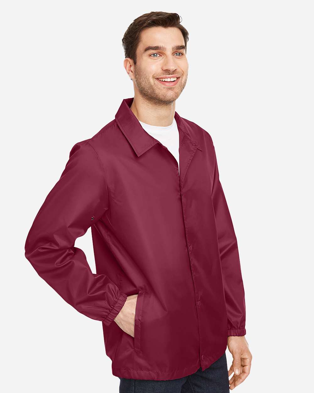 Unisex Zone Protect Coaches Jacket - OnModelSide - B732D9535 - Sport Maroon