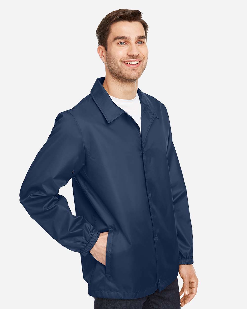 Unisex Zone Protect Coaches Jacket - OnModelSide - B732D9652 - Sport Dark Navy