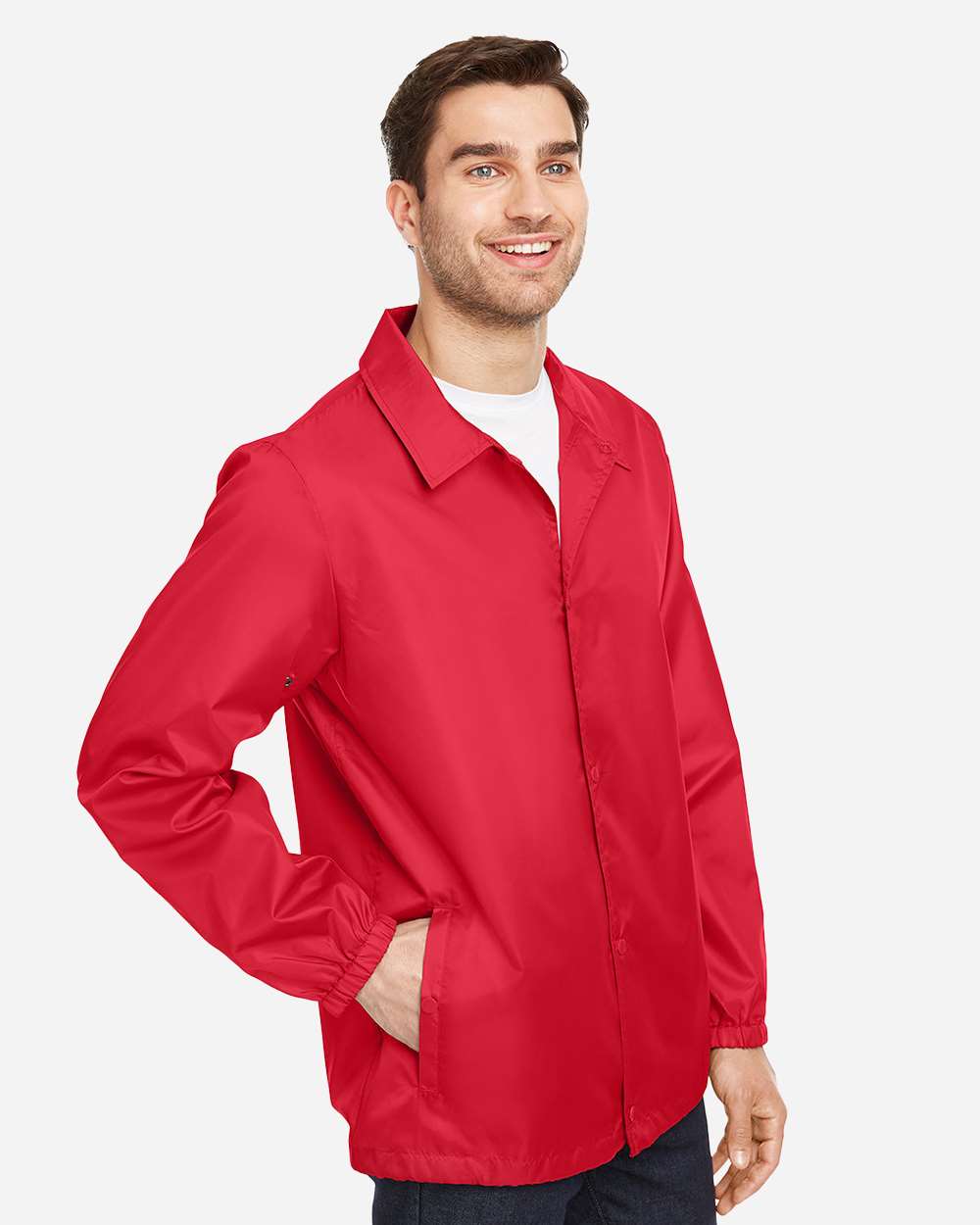 Unisex Zone Protect Coaches Jacket - OnModelSide - B732D9703 - Sport Red